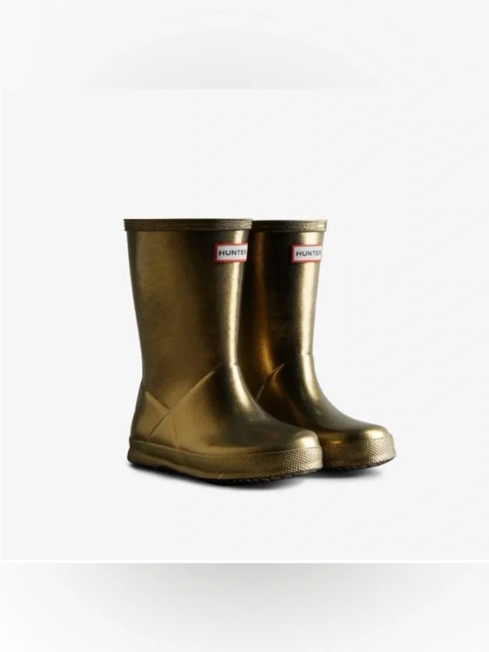 Hunter First Classic Nebula Rain Boots Kids 11 Metallic Gold Iridescent